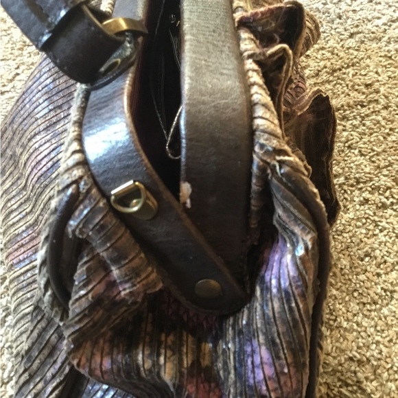 Jessica Simpson Ruffled Faux Reptile Handbag - Picture 6 of 6